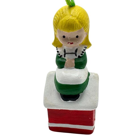 Set Of 5 Hand-Painted Christmas Ornaments With Green Ribbon Hangers - Picture 7 of 12